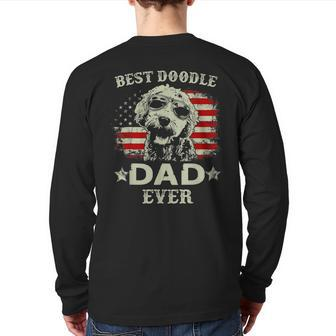 Vintage Father's Day Best Doodle Dad Ever Back Print Long Sleeve T-shirt | Mazezy