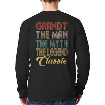 Vintage Grandy The Man Myth Legend Grandpa Retro Back Print Long Sleeve T-shirt | Mazezy DE