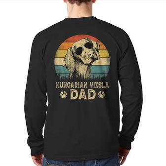 Vintage Hungarian Vizsla Dad Dog Lovers Father's Day Back Print Long Sleeve T-shirt | Mazezy DE