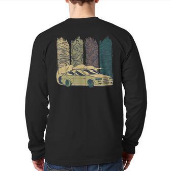 Vintage Japanese Drift Car Streetwear Retro Drifting Racecar Back Print Long Sleeve T-shirt - Monsterry CA