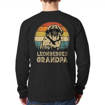 Vintage Leonberger Grandpa Dog Lovers Father's Day Back Print Long Sleeve T-shirt | Mazezy