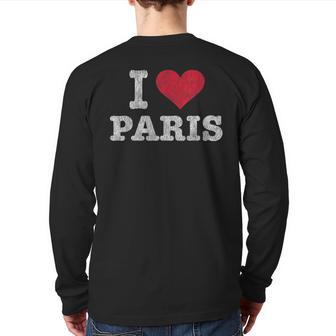 Vintage I Love Paris Trendy Back Print Long Sleeve T-shirt - Monsterry UK