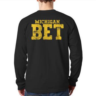Vintage Michigan Bet Back Print Long Sleeve T-shirt - Thegiftio UK
