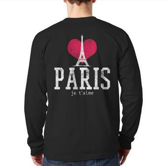 Vintage Paris I Love Je T'aime France Back Print Long Sleeve T-shirt - Monsterry AU