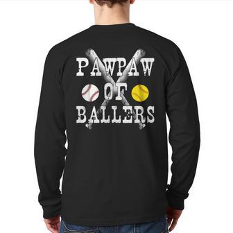 Vintage Pawpaw Of Ballers T Baseball Softball Lo Back Print Long Sleeve T-shirt - Monsterry AU