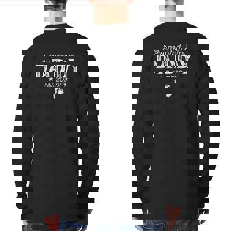 Vintage Promoted To Daddy Est 2022 Fathers Day For New Daddy Back Print Long Sleeve T-shirt | Mazezy