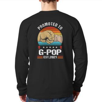 Vintage Promoted To G-Pop 2021 Father Day Back Print Long Sleeve T-shirt | Mazezy