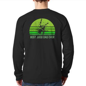 Vintage Retro Best Judo Dad Ever Dadfather's Day Back Print Long Sleeve T-shirt | Mazezy