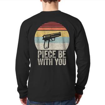 Vintage Retro Gun Piece Be With You 2Nd Amendment Back Print Long Sleeve T-shirt - Monsterry UK