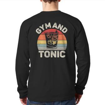 Vintage Retro Gym Gin And Tonic Gin Lover Back Print Long Sleeve T-shirt | Mazezy UK