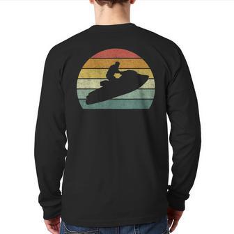 Vintage Retro Jet Ski Athletic Beach Summer Sports Jet Ski Back Print Long Sleeve T-shirt - Monsterry