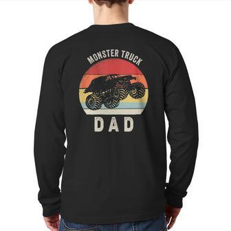 Vintage Retro Monster Truck Dad Back Print Long Sleeve T-shirt | Mazezy