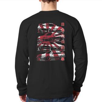 Vintage Skyline Automotive Jdm Legend Tuning Car Flag Japan Back Print Long Sleeve T-shirt - Monsterry AU