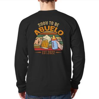 Vintage Soon To Be Abuelo 2022 Fathers Day Back Print Long Sleeve T-shirt | Mazezy