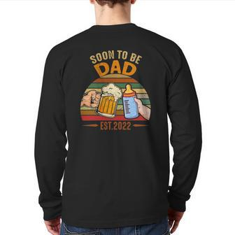 Vintage Soon To Be Dad 2022 Father's Day Back Print Long Sleeve T-shirt | Mazezy