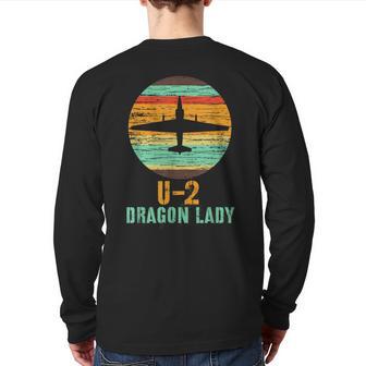 Vintage U-2 Dragon Lady Spy Plane Military Back Print Long Sleeve T-shirt - Monsterry