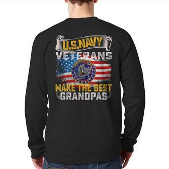 Vintage Us Navy Military Veteran Make The Best Grandpas Back Print Long Sleeve T-shirt | Mazezy DE