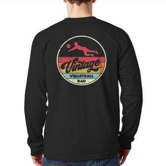 Vintage Volleyball Dad Retro Style Back Print Long Sleeve T-shirt | Mazezy