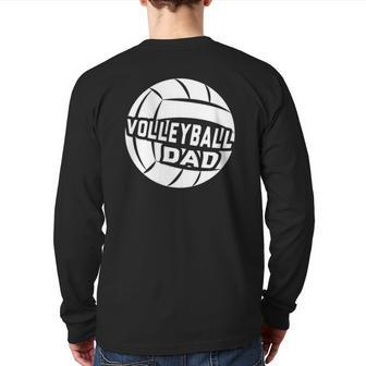 Volleyball Dad Game Sport Lover Back Print Long Sleeve T-shirt | Mazezy