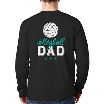 Volleyball Dad Proud Father And Sports Parents Back Print Long Sleeve T-shirt | Mazezy