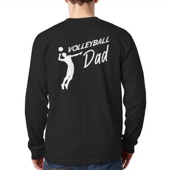 Volleyball Father Volleyball Dad Father's Day Back Print Long Sleeve T-shirt | Mazezy