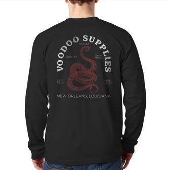 Voodoo Supplies New Orleans Louisiana Creepy Occult Lover Back Print Long Sleeve T-shirt - Monsterry DE