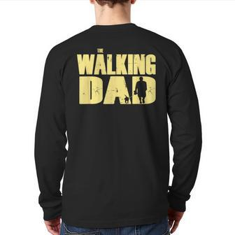 The Walking Dad With Dog For Walkies Back Print Long Sleeve T-shirt - Monsterry DE