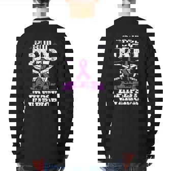 Warrior Dad Proud Awareness Month Back Print Long Sleeve T-shirt | Mazezy
