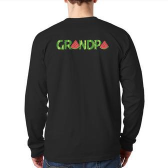 Watermelon Grandpa Back Print Long Sleeve T-shirt | Mazezy