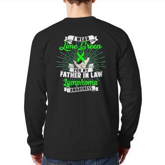 I Wear Lime Green For My Father In Law Lymphoma Back Print Long Sleeve T-shirt | Mazezy