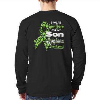 I Wear Lime Green For My Son Lymphoma Awareness Back Print Long Sleeve T-shirt | Mazezy