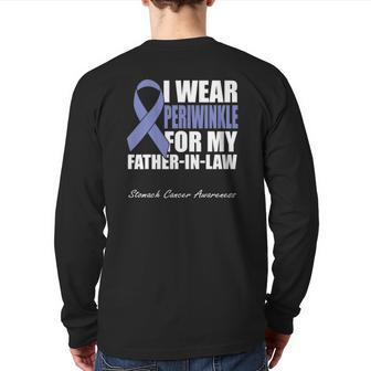 I Wear Periwinkle For My Father In Law Stomach Cancer Back Print Long Sleeve T-shirt | Mazezy