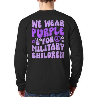 We Wear Purple For Military Children Back Print Long Sleeve T-shirt - Monsterry CA
