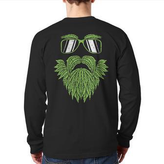 Weed Beard Face Marijuana Cannabis Irish Hipster Back Print Long Sleeve T-shirt - Monsterry UK