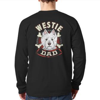 Westie Dad Father's Day Back Print Long Sleeve T-shirt | Mazezy