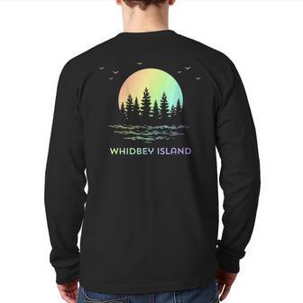 Whidbey Island Washington Sunset Nature Back Print Long Sleeve T-shirt - Monsterry AU