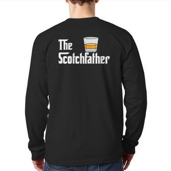 Whiskey Whisky Scotchfather Father Dad Alkohol Drinking Back Print Long Sleeve T-shirt | Mazezy
