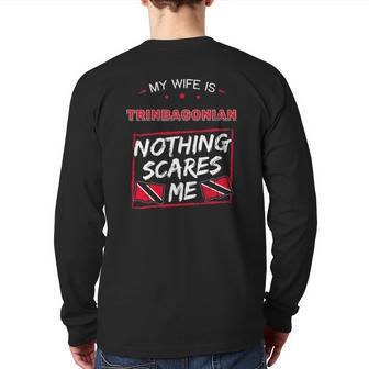 My Wife Is Trinbagonian Roots Trinidad And Tobago Heritage Back Print Long Sleeve T-shirt | Mazezy UK