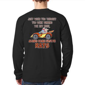 Winning The Rat Race Along Come Faster Rats Animal Back Print Long Sleeve T-shirt - Monsterry