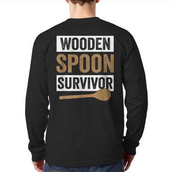 Wooden Spoon Survivor Vintage Humor Discipline Quote Back Print Long Sleeve T-shirt - Monsterry AU