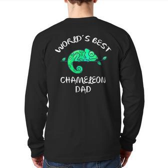 World's Best Chameleon Dad Chameleon Back Print Long Sleeve T-shirt | Mazezy