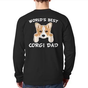 World's Best Corgi Dad Dog Owner Back Print Long Sleeve T-shirt | Mazezy