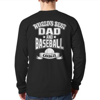 World's Best Dad And Baseball Coach Game Family T Back Print Long Sleeve T-shirt | Mazezy