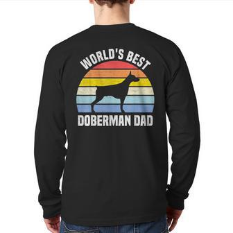 World's Best Doberman Dad Back Print Long Sleeve T-shirt | Mazezy
