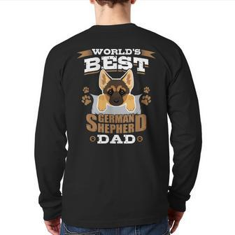 World's Best German Shepherd Dad Dog Owner Back Print Long Sleeve T-shirt | Mazezy
