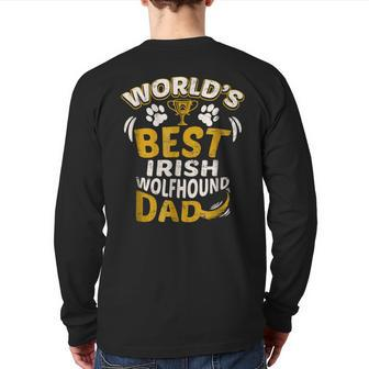 World's Best Irish Wolfhound Dad Graphic Back Print Long Sleeve T-shirt | Mazezy