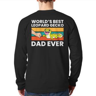 World's Best Leopard Gecko Dad Ever Back Print Long Sleeve T-shirt | Mazezy