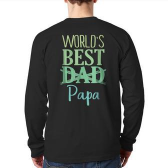 World's Best Papa Pregnancy Announcement Back Print Long Sleeve T-shirt | Mazezy
