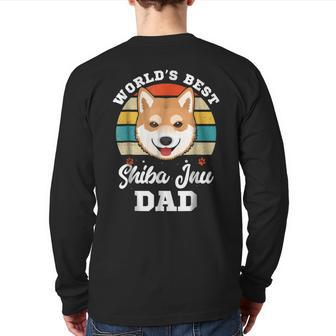 World's Best Shiba Inu Dad Dog Lover Back Print Long Sleeve T-shirt | Mazezy