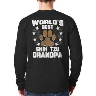 World's Best Shih Tzu Grandpa Dog Owner Back Print Long Sleeve T-shirt - Monsterry CA